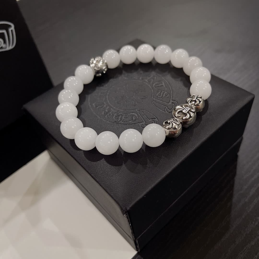 Chrome Hearts White Bead Bracelet